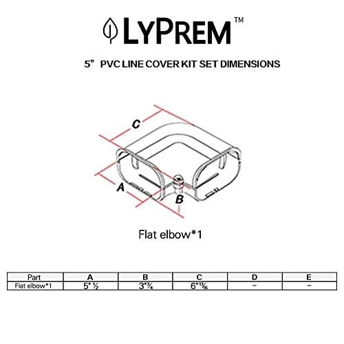 PVC Line Cover Kit - 5" Flat Elbow White