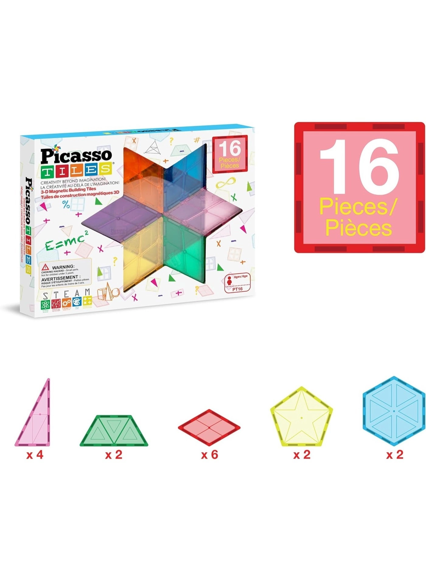 Magnetic Tiles 3D Geometry - 16 pcs