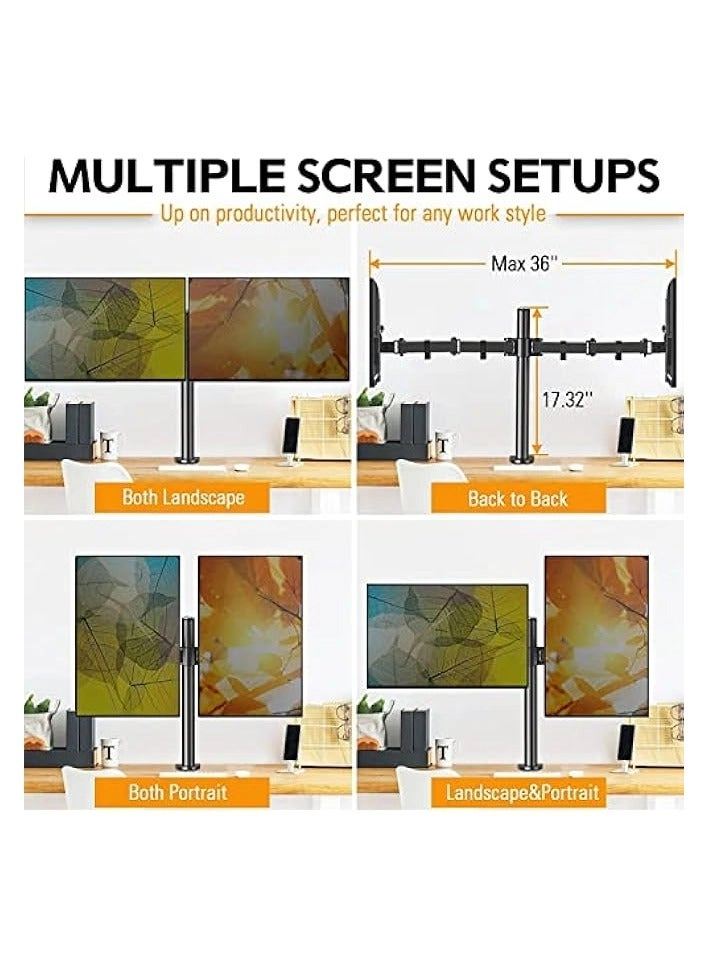 Dual Monitor Mount - 2 Monitors 32 inches 75mm or 100mm