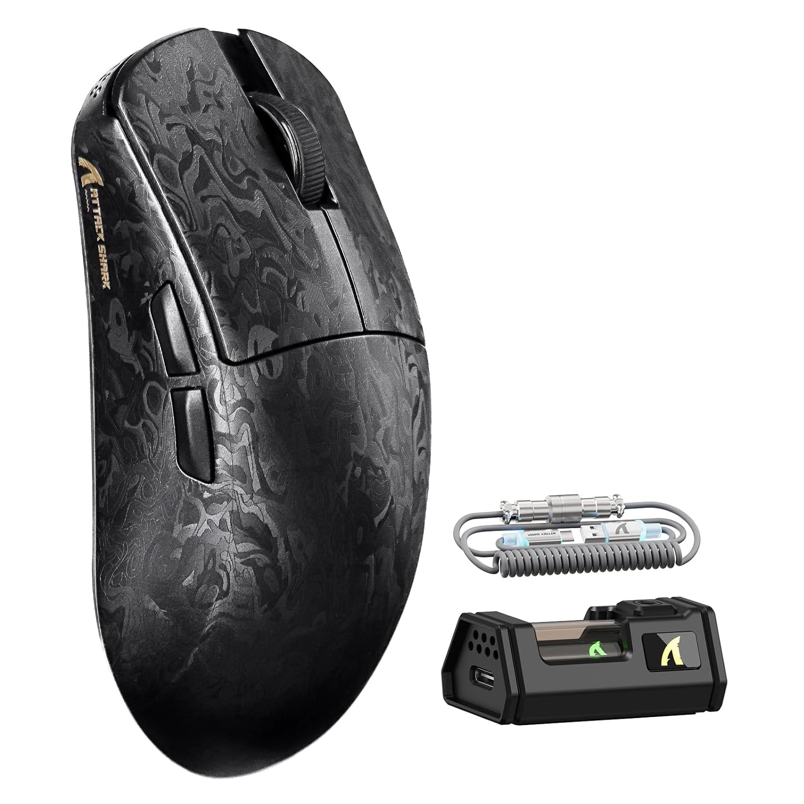 R5Ultra 8K Carbon Fiber Gaming Mouse - 2.4G Wireless Bluetooth USB