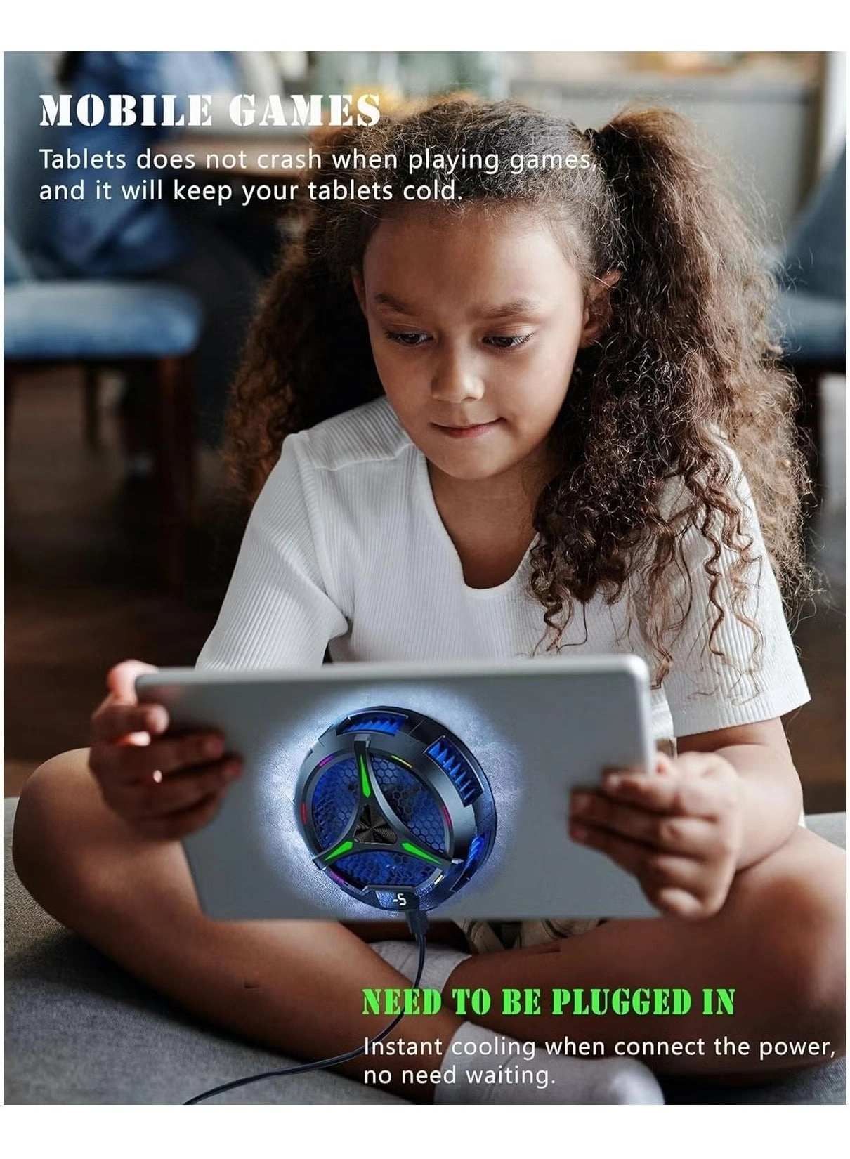 Magnetic Tablet Cooler - Cooling Fan Temperature Display