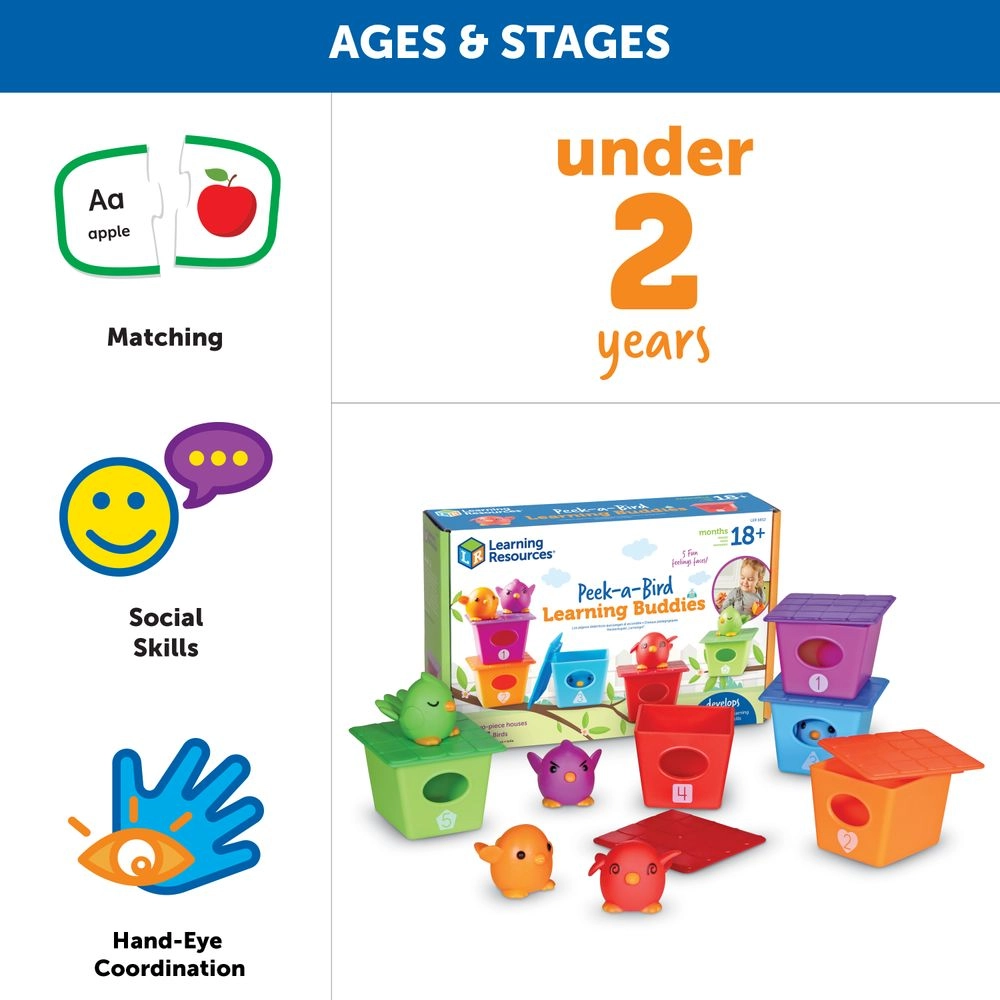 Peek-A-Bird Learning Buddies - 18 months+ 15 pieces