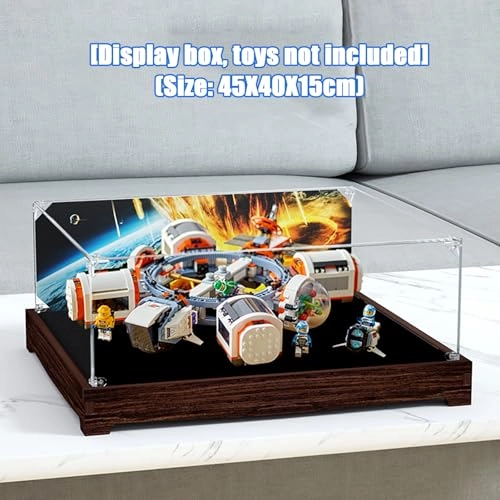 Display Case for Lego 60433 - Dark Walnut 45 x 40 x 15 cm