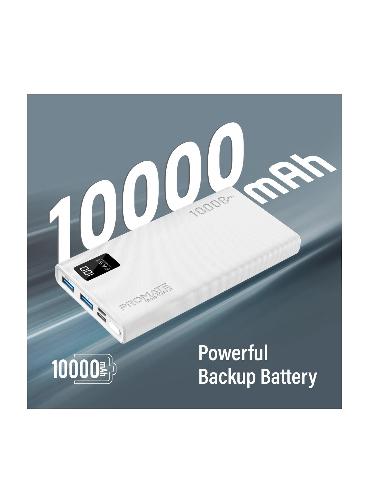 Bolt-10Pro - 10000mAh Fast charging Dual USB-A USB-C