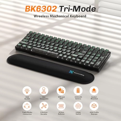 Wireless Creamy Mechanical Gaming Keyboard - QWERTY Bluetooth