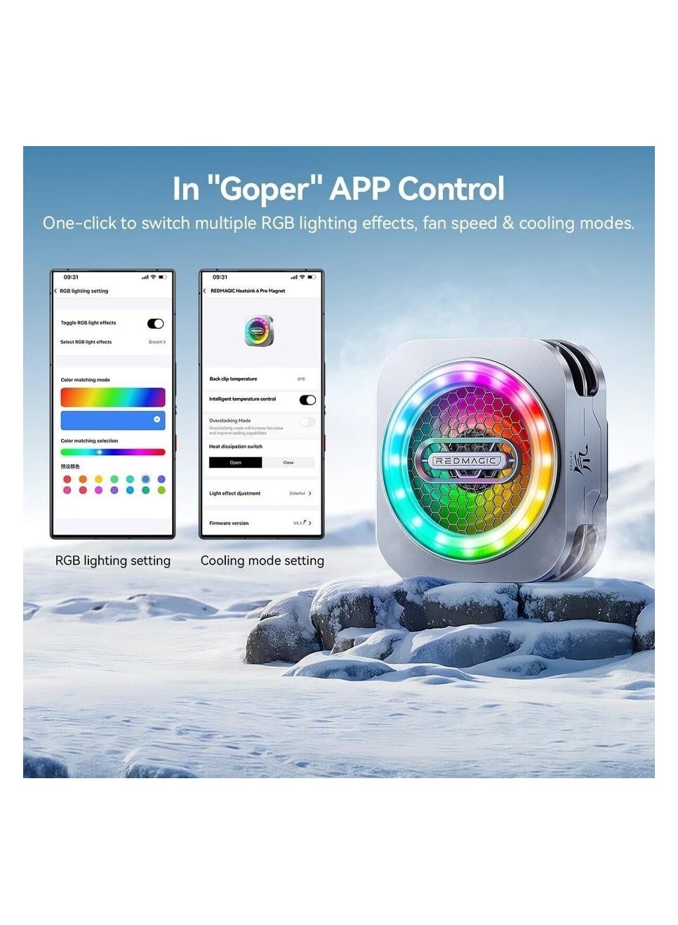 6 Pro Magnetic Phone/Tablet Cooler - 30W Ultra-Cooling 35W Mini GaN Charger Magnetic Mount