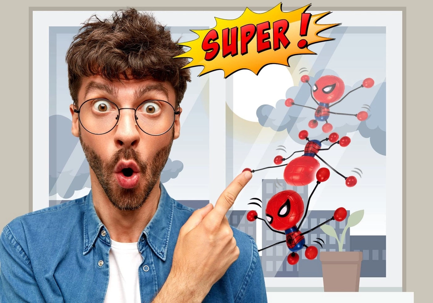 Spiderman Sticky Wall Crawlers - Spiderman (TWM) 6 pcs