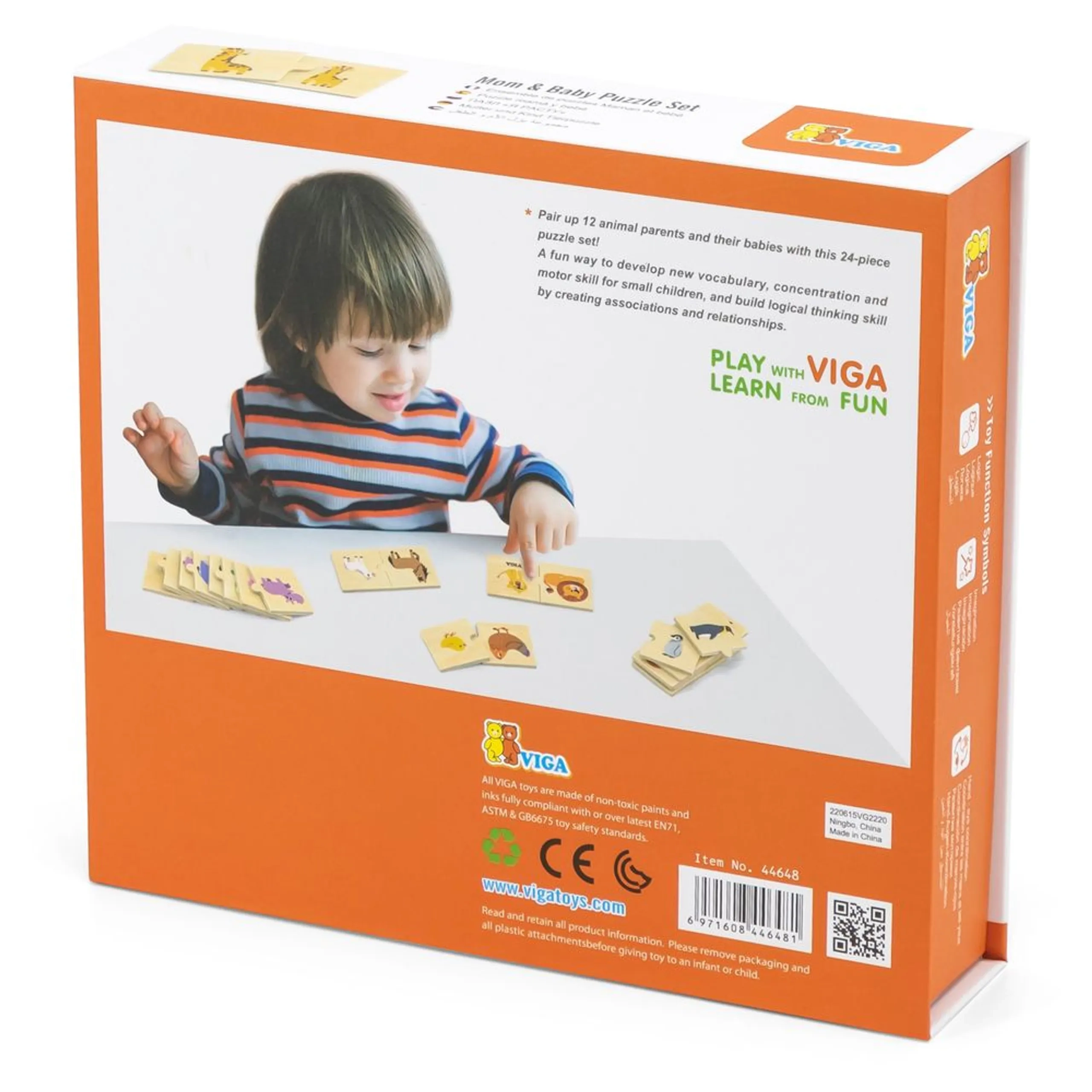 Mix & Match Wooden Learning Puzzle Set - 18 months+ 24 pieces