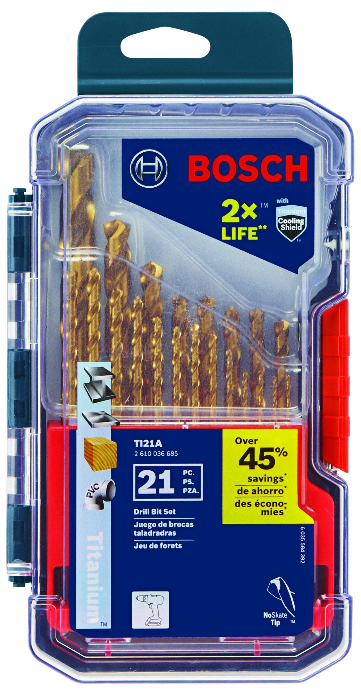 Bosch TI21A - Titanium Nitride Coated 21-Piece