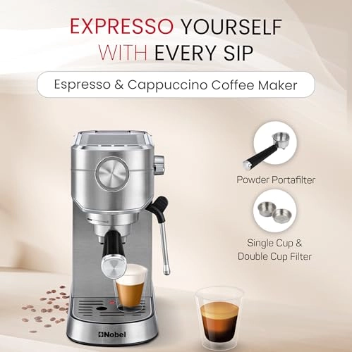 NCM15 Espresso Machine 15-Bar ThermoBlock Grinder & Cappuccino