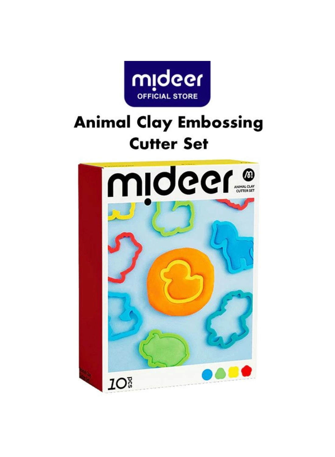 MIDEER Animal Clay Embossing Cutter Set - 3+ years 10 pieces