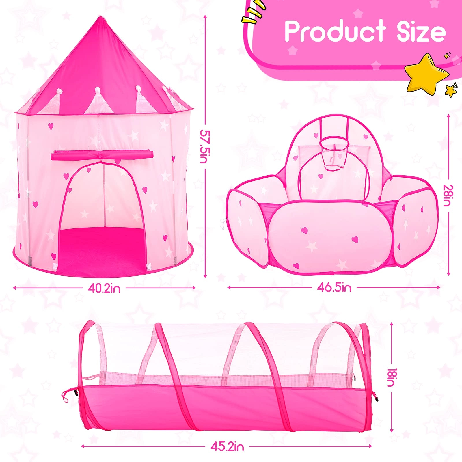 Play Tent + Ball Pit + Crawl Tunnel