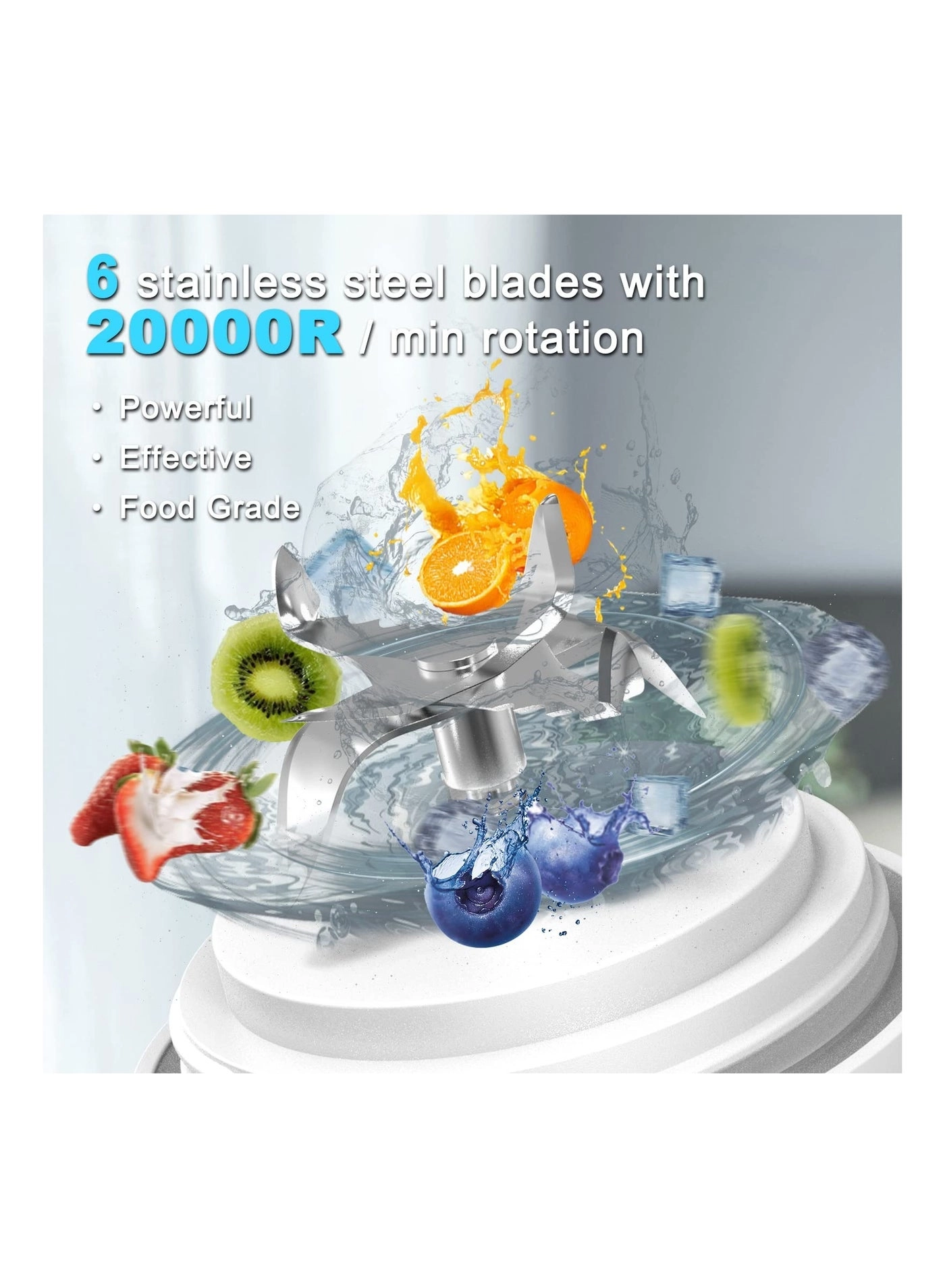 Portable Personal Blender - 6-Blade USB Rechargeable Portable