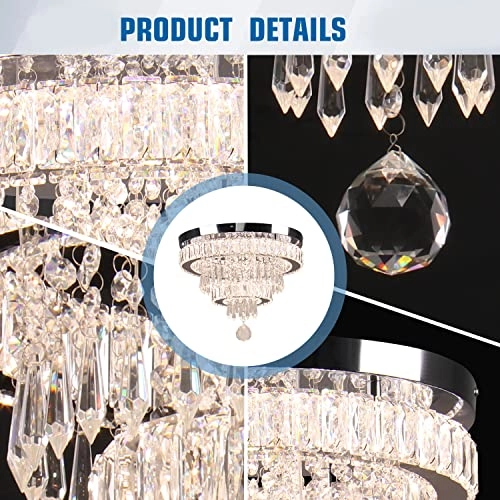 Crystal LED Ceiling Light - 3000K-6500K Dimmable