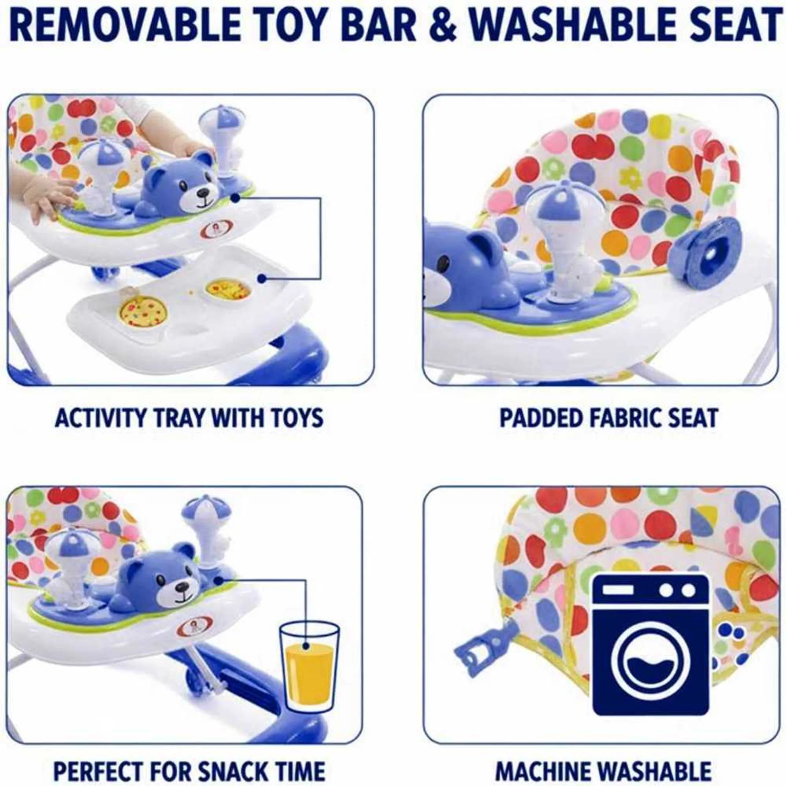 Baby Walker - With Wheels 3 Height Positions