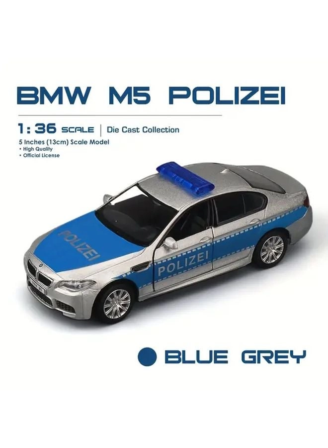 Generic M5 Police Car - Grey Blue Alloy Pull-Back Action