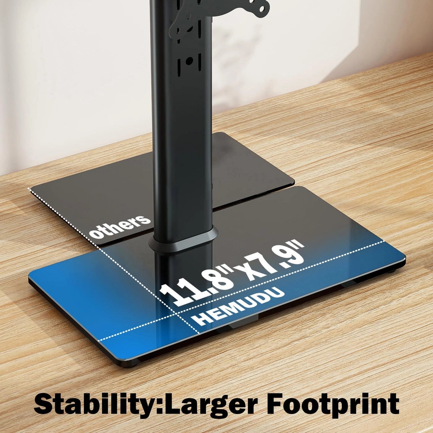 Single LCD Computer Monitor Free-Standing Desk Stand Riser - One (1) 13 inch to 32 inch