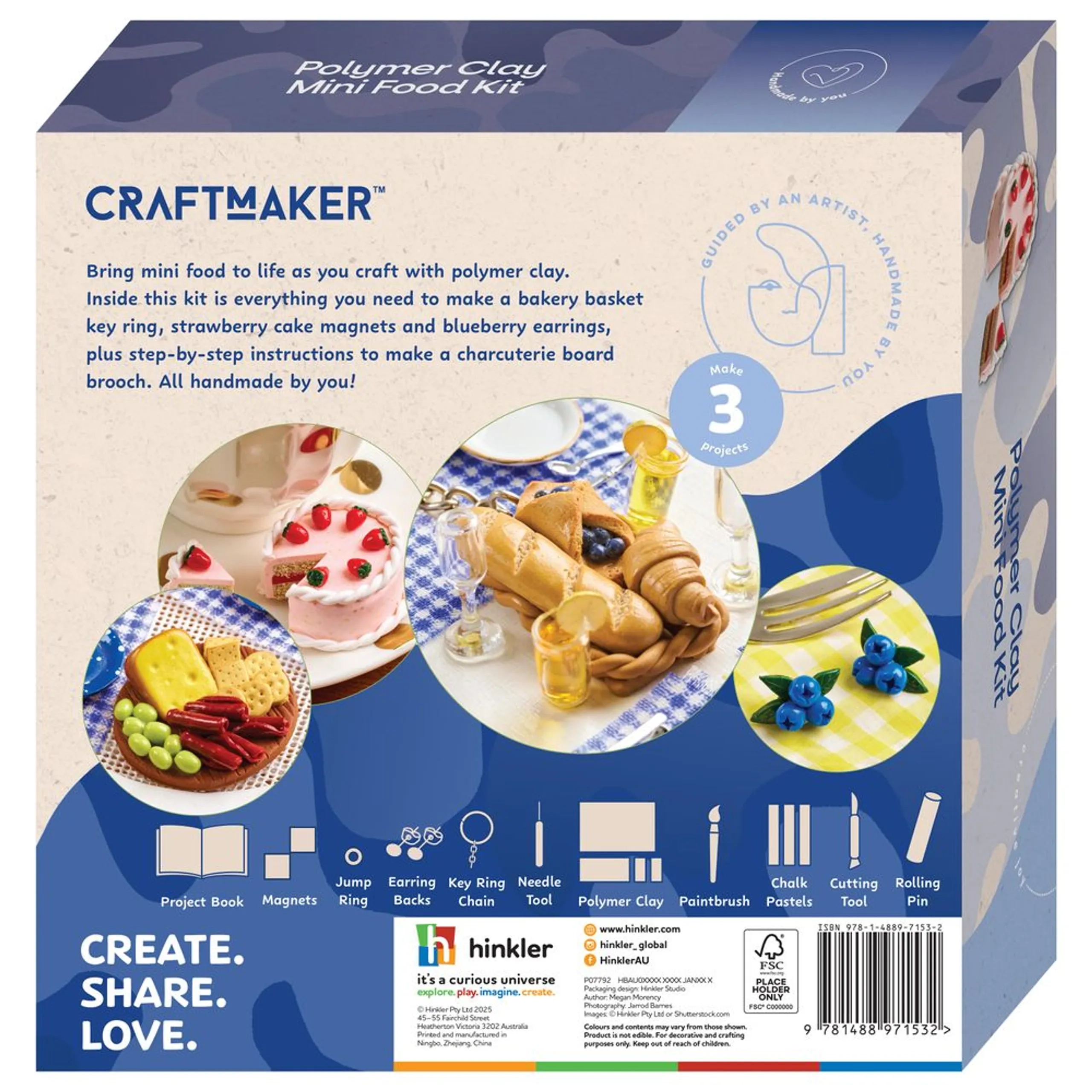 Craft Maker Polymer Clay Mini Food Kit - Complete Kit Non-Toxic