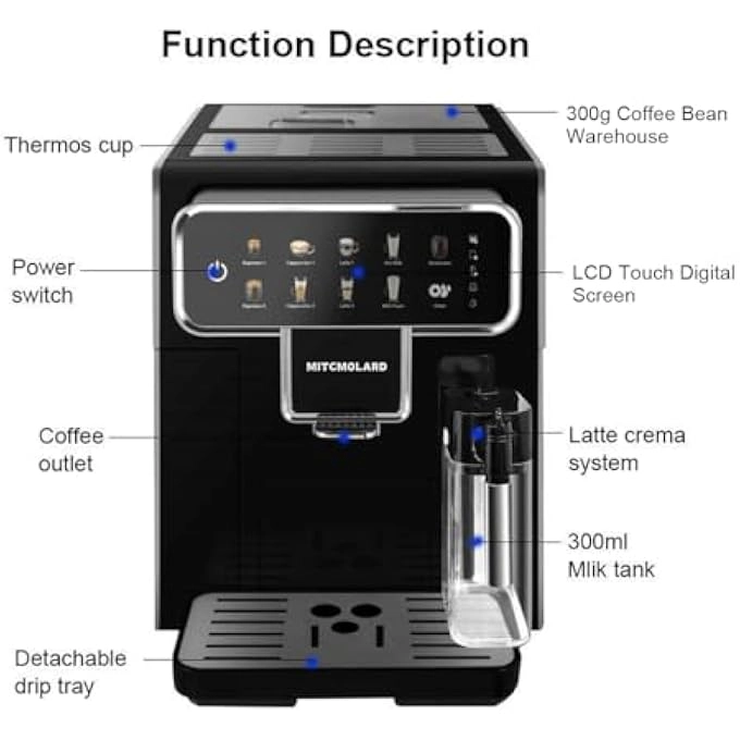 CM1001 - Bean to Cup Grinder Milk Frother