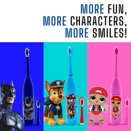Batman Battery Powered Toothbrush - for Kids Soft Zig-Zag Bristles Battery Included