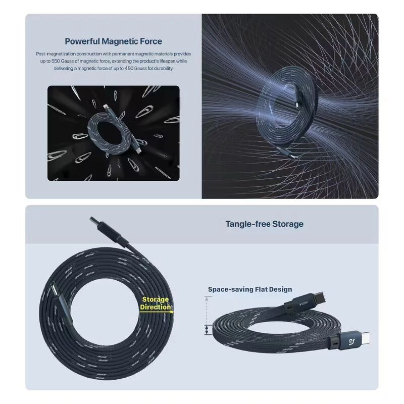 Casa MF200 Cable 60W USB-C to USB-C 2m Flat Braided