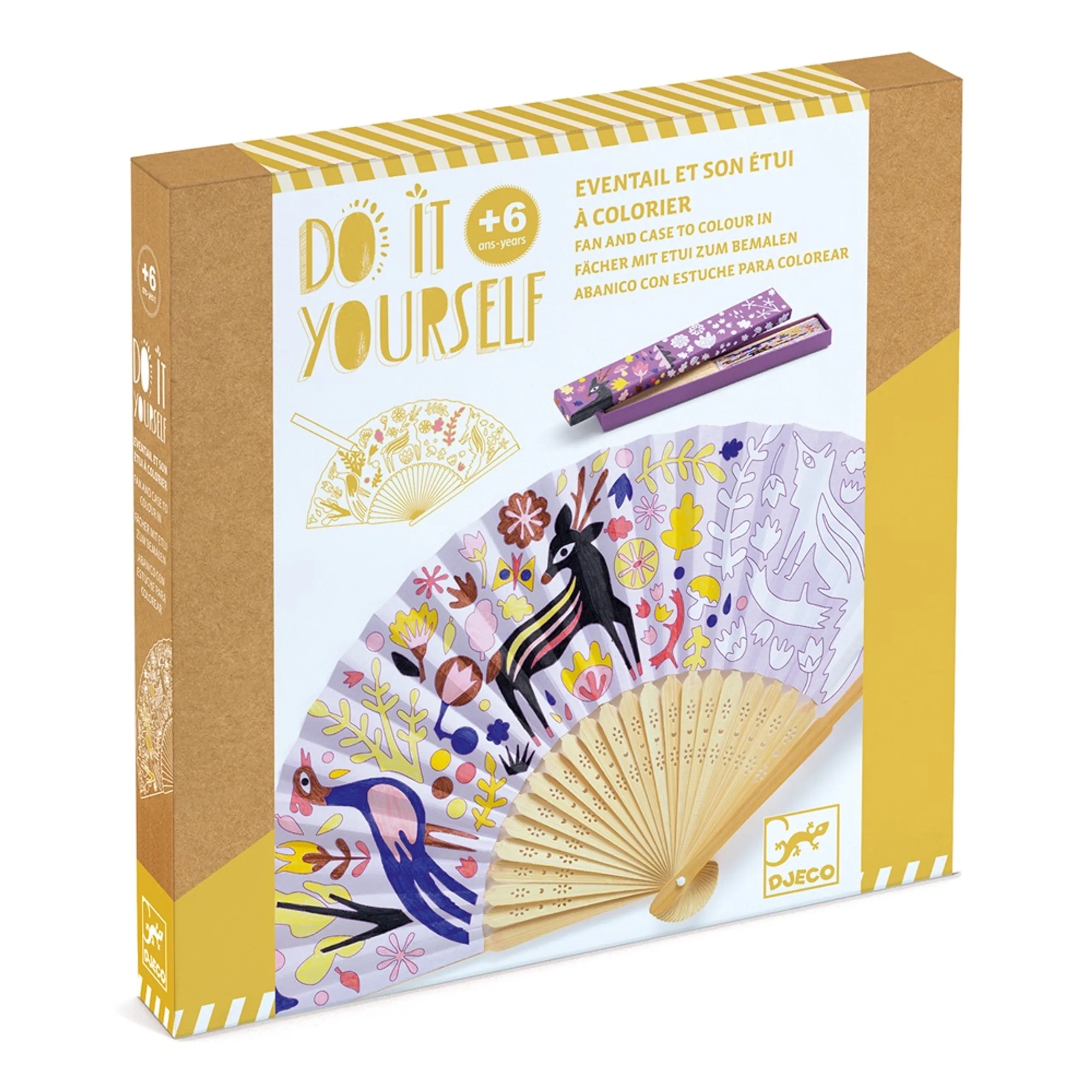 DJECO Do It Yourself Craft Kit - Large fan 37 x 21 cm Protective case