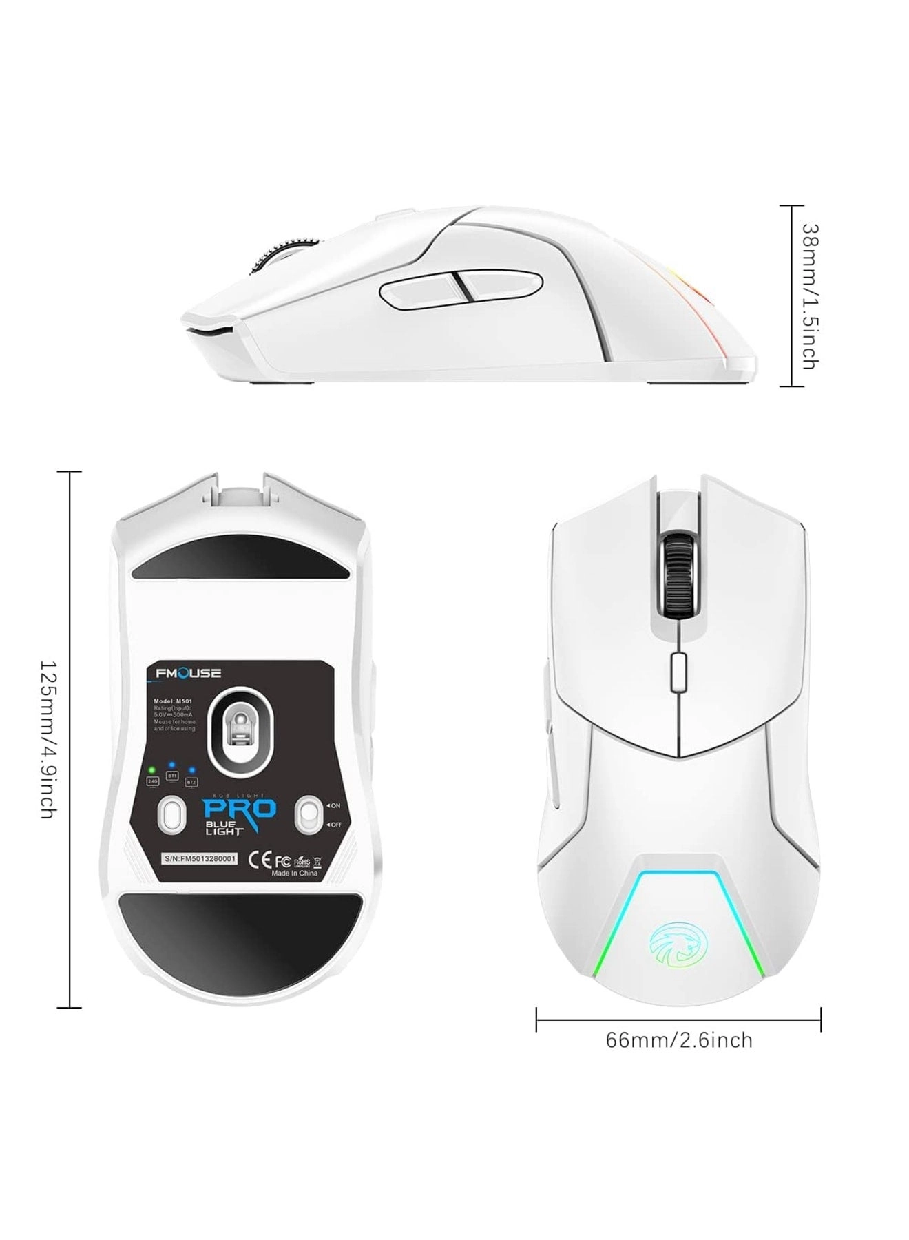LED Rechargeable Slim Silent Mouse - Wireless