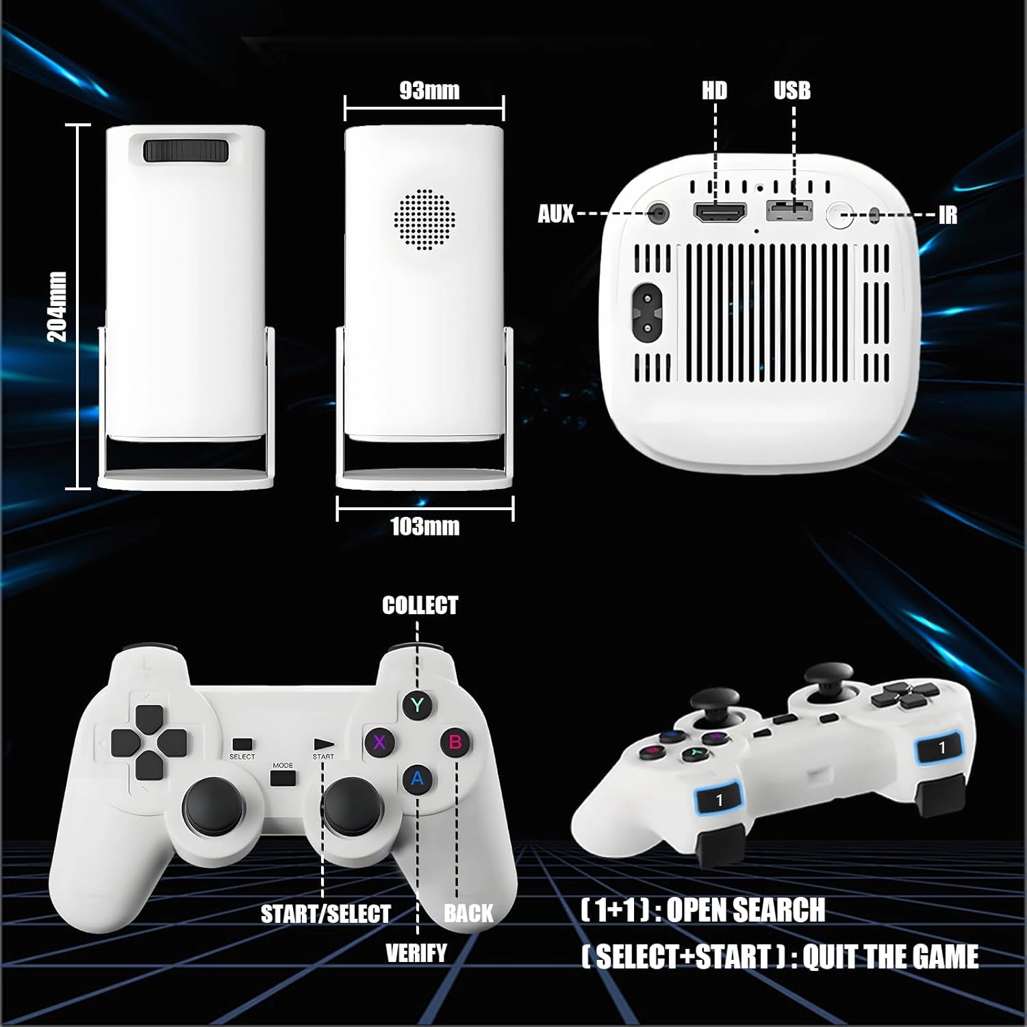 Smart HD Game Projector 1280x720P