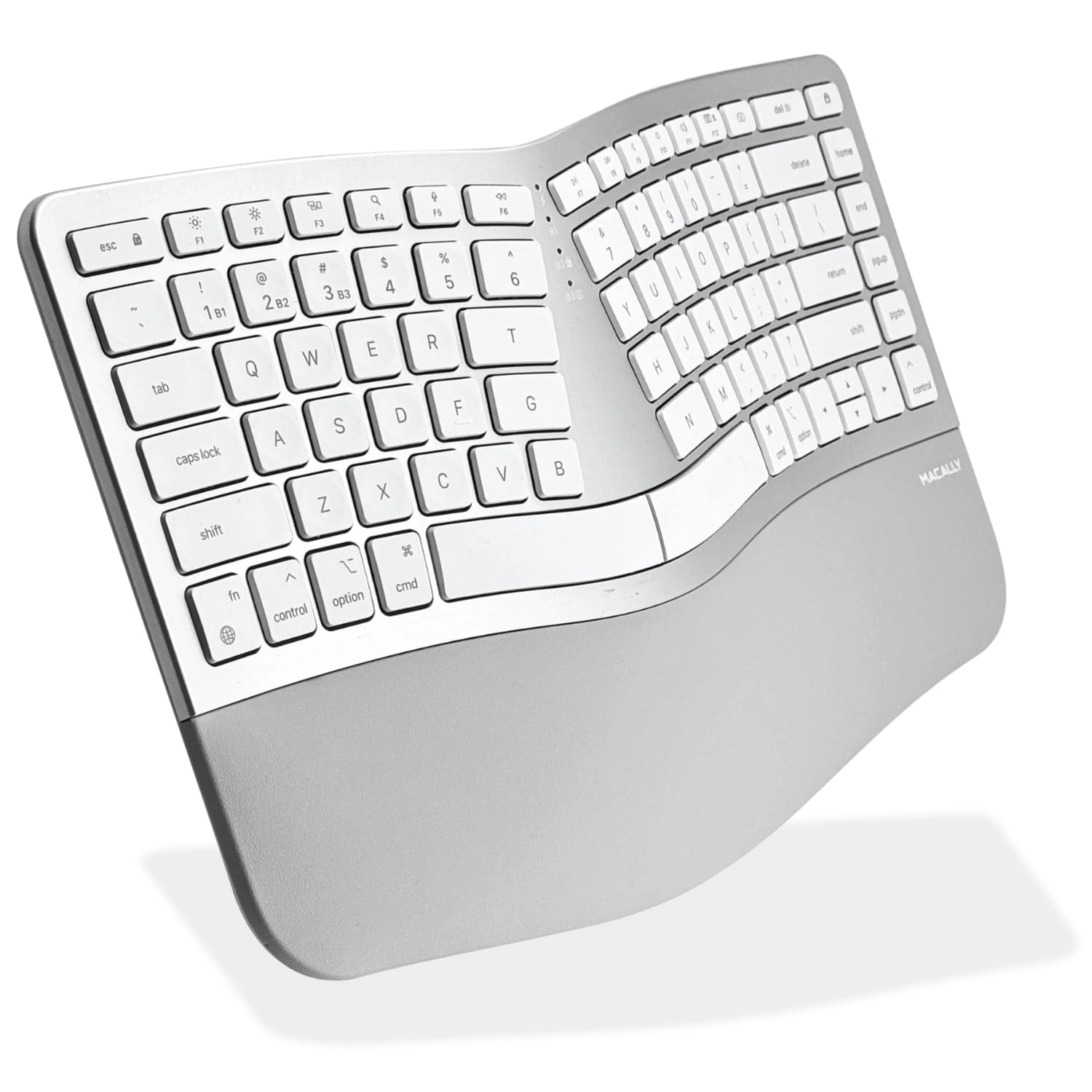 Macally Split Ergonomic Keyboard - Bluetooth USB-A USB-C