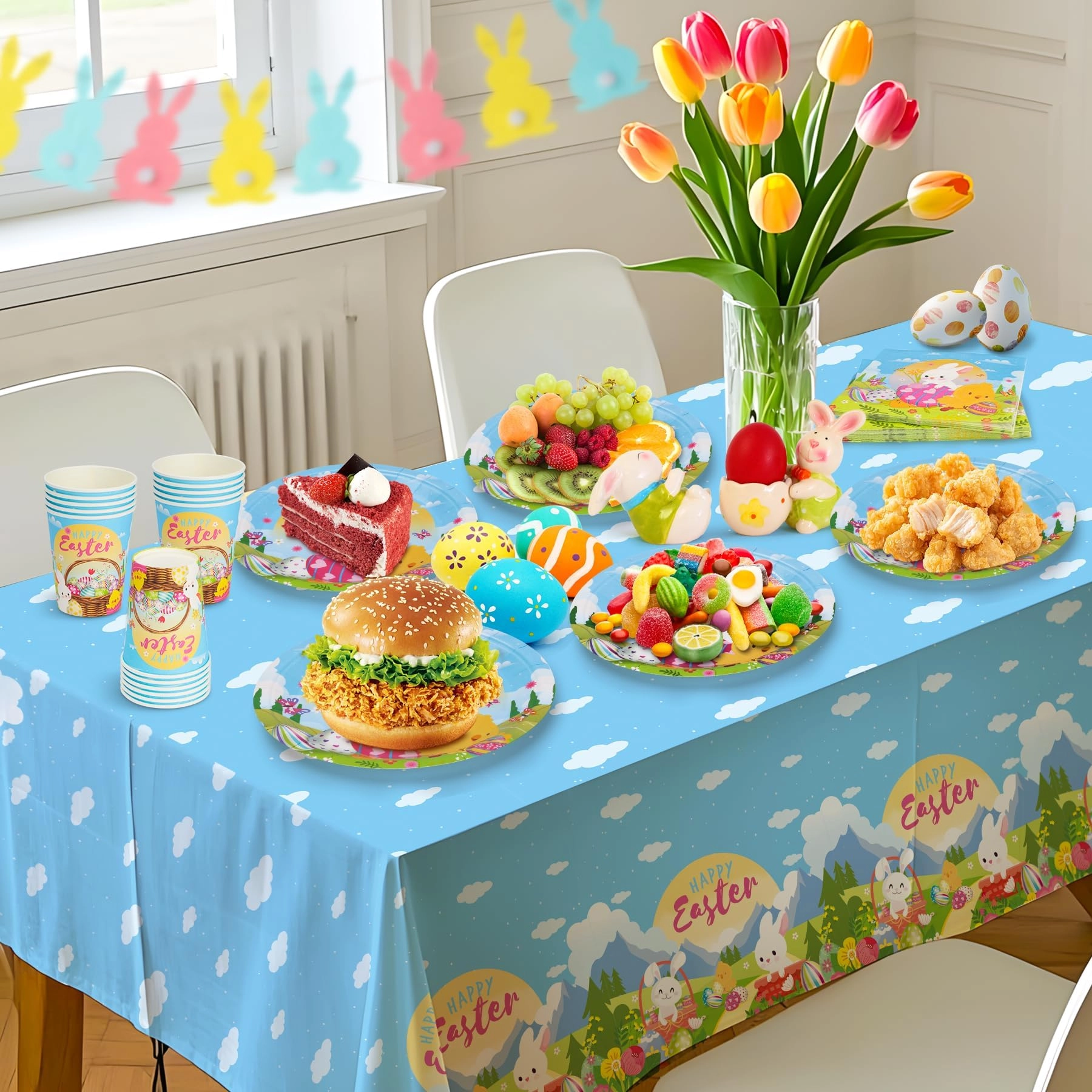 Easter Party Tableware Set - 53Pcs Easter