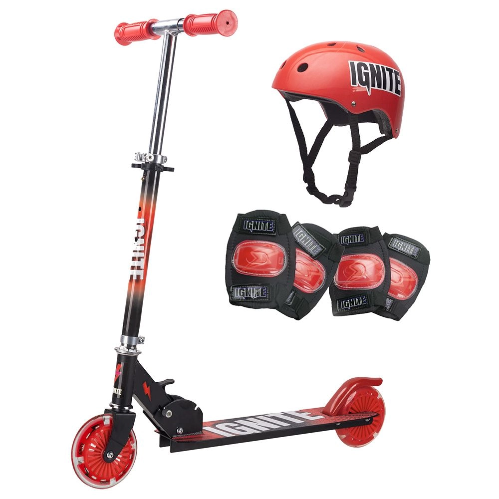 MONDO Ignite Flow 2-Wheel Kick Scooter – LED Foldable Combo Pack