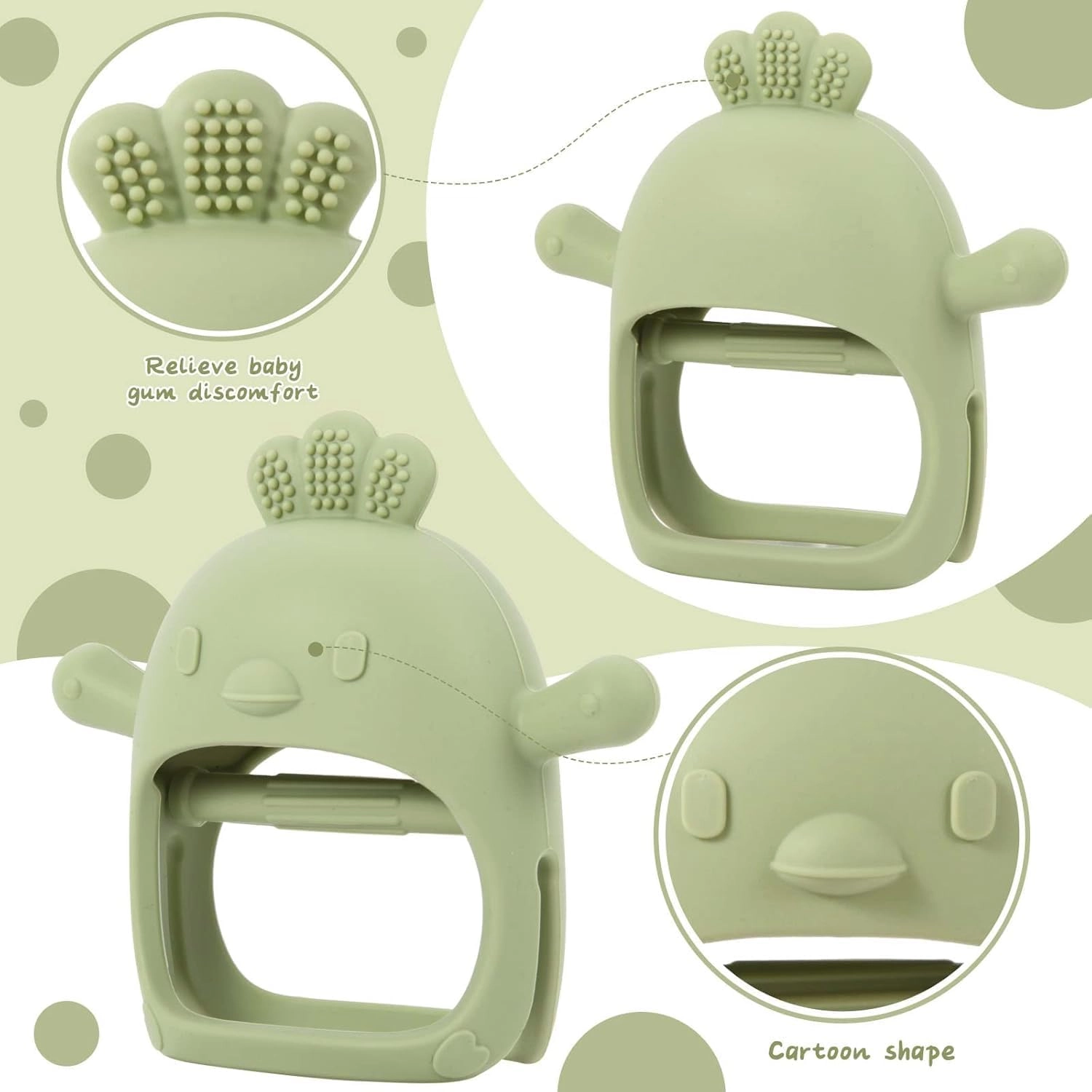 2 in 1 Teether - Beech Wood, Silicone