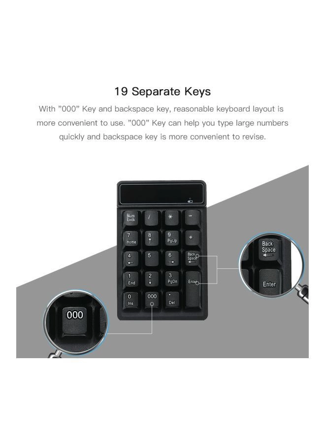 Numeric Keypad - 2.4G Wireless Black