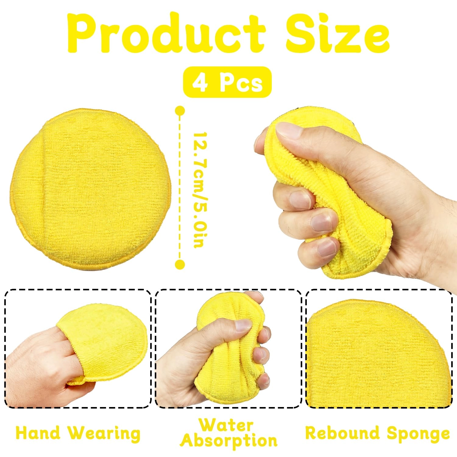 Microfiber Car Wax Applicator Pads