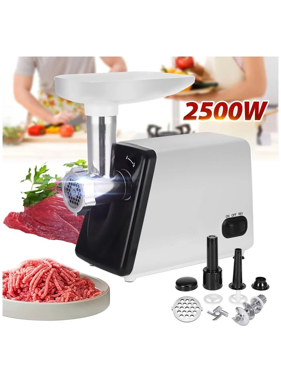 YEASHA 3 in 1 Multifunction Electric Meat Grinder - Heavy Duty Dual Safety
