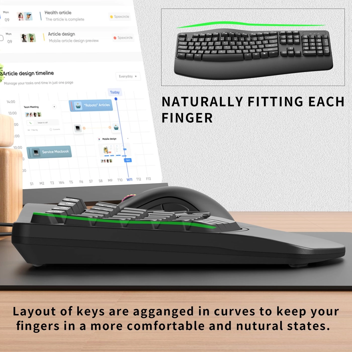 Ergonomic Keyboard - USB-A