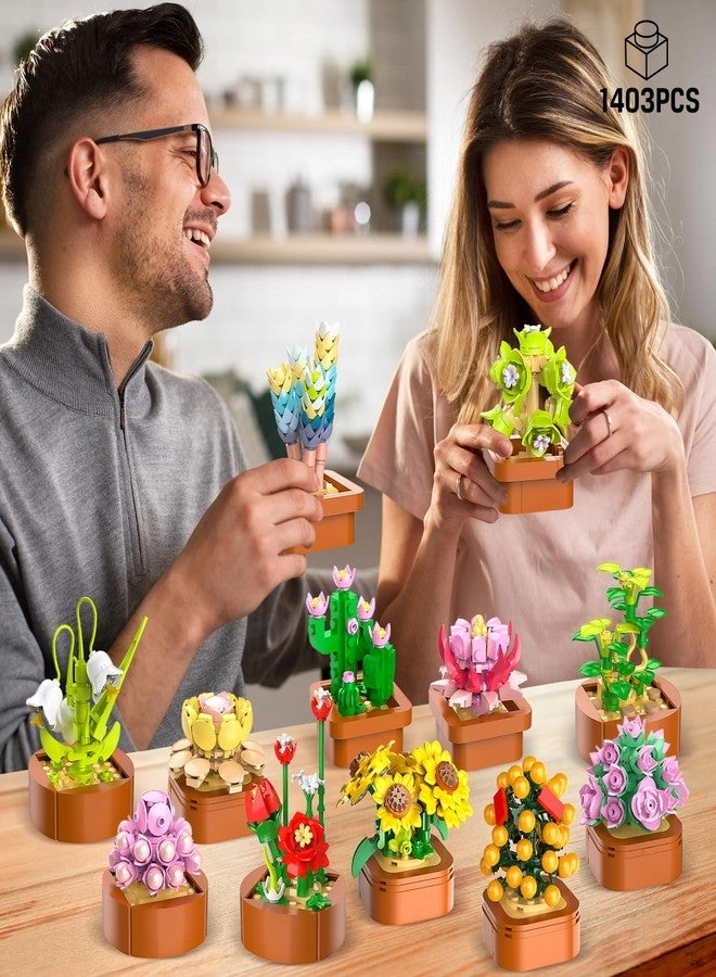 Flowers Succulents Mini Building Set - 1403pcs