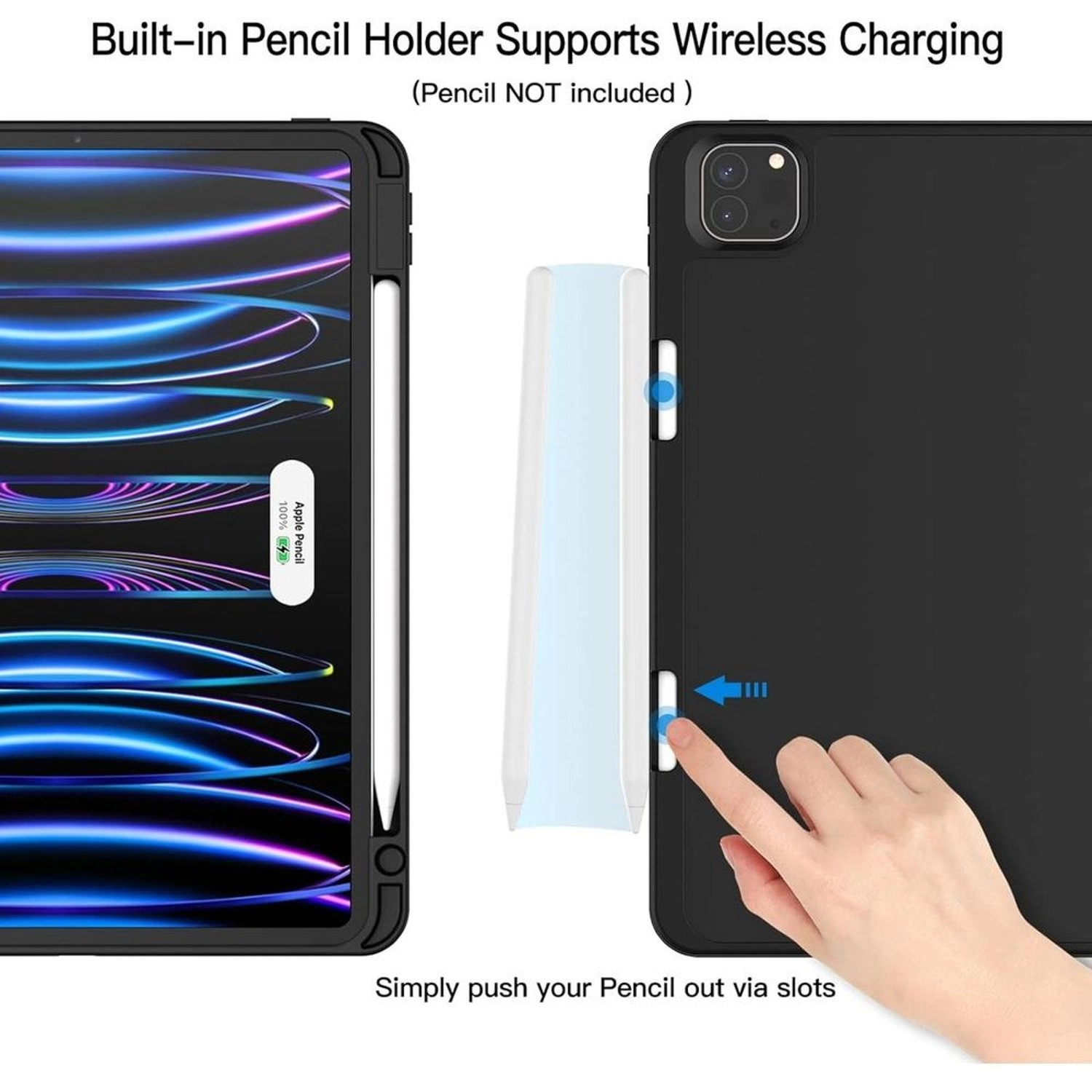 Tri-Fold Book Case with Pencil Holder for iPad Pro 11-inch (2024)