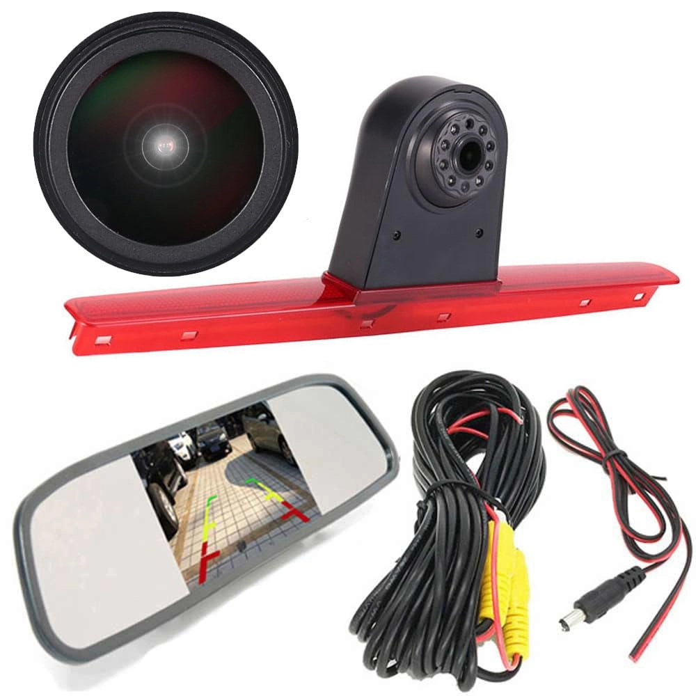 Brake Light Reversing Camera + Rear View Mirror Monitor - Night vision 628 x 586 pixels