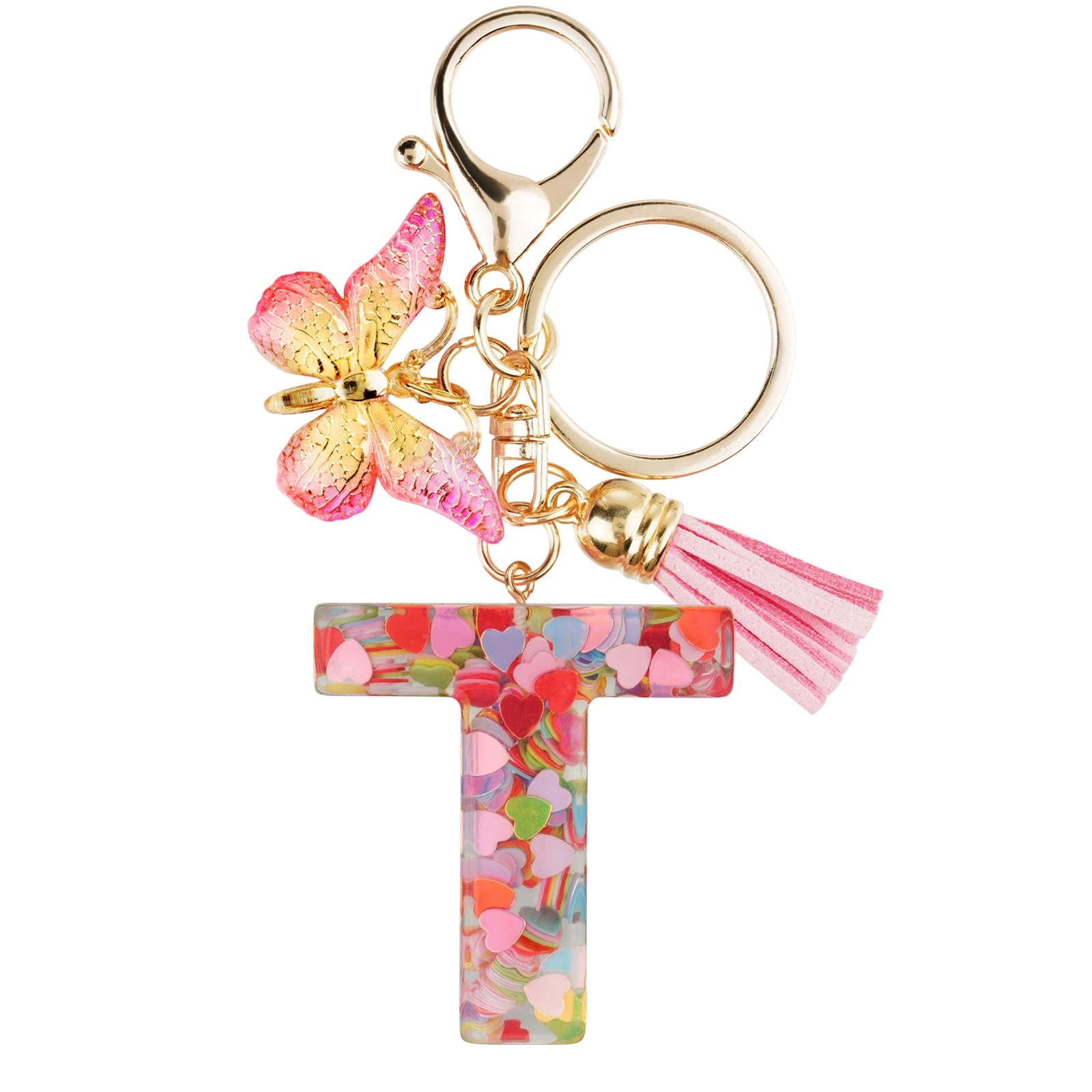 Initial Letter Keychain - Butterfly
