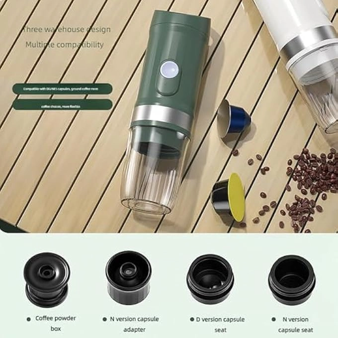 Portable Espresso Maker - 60-80ml ground coffee or capsules