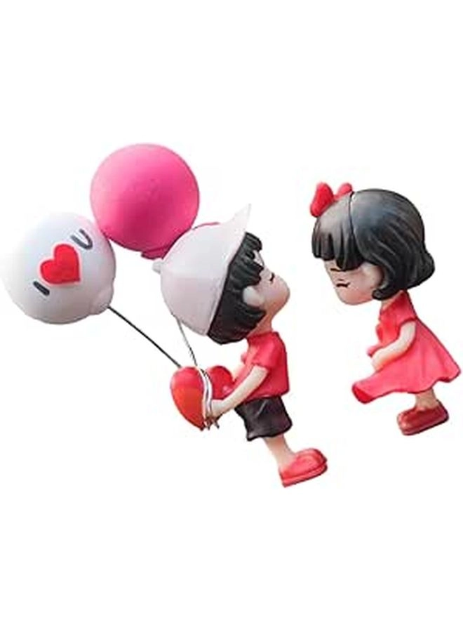 Hemobllo Couple Car Dashboard Decoration - Red Resin 9.00X6.50X2.00cm