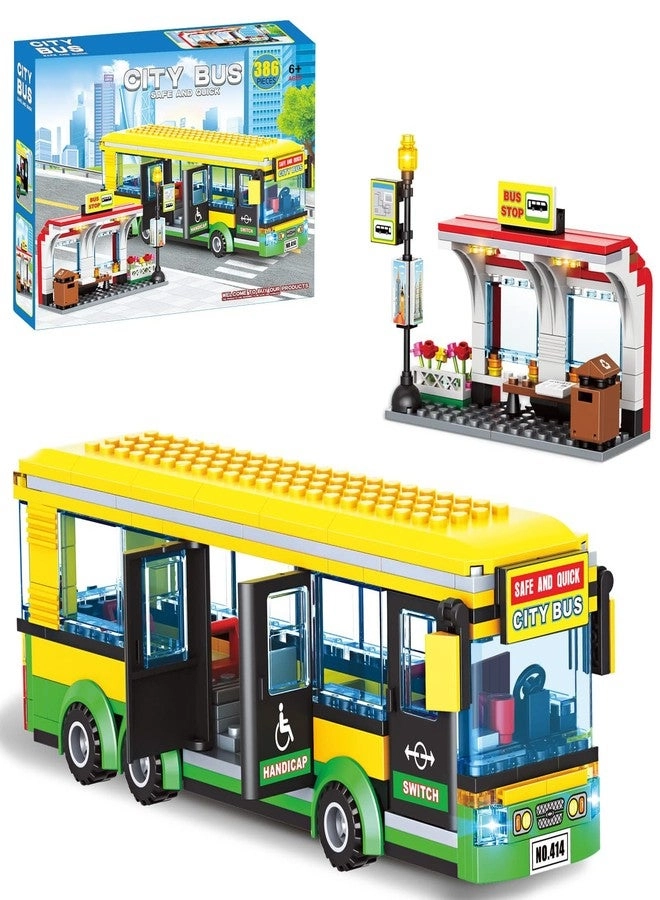 INRATELL City Town Bus Station Building Block Set - 386pcs
