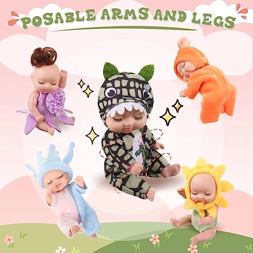 Reborn Baby Doll - 10 Pcs 4 Inch Animal Clothes Ages 3+