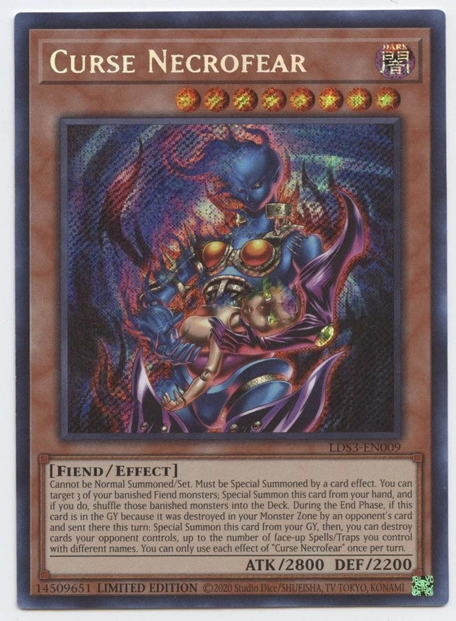 Yu-Gi-Oh! Curse Necrofear LDS3-EN009 - Secret Rare 1st Edition