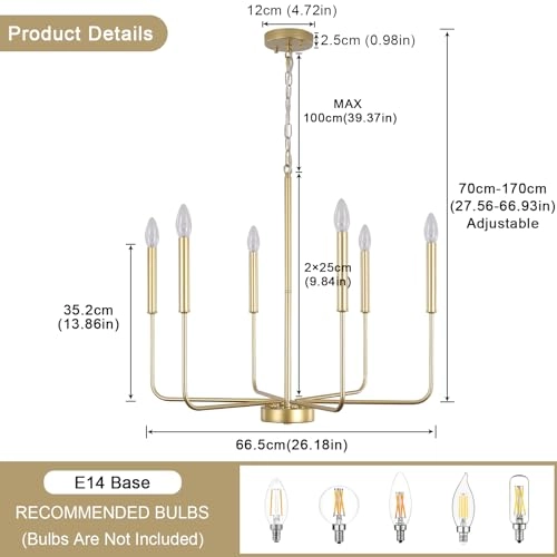 6 Crystal Chandelier - 65 cm-215 cm