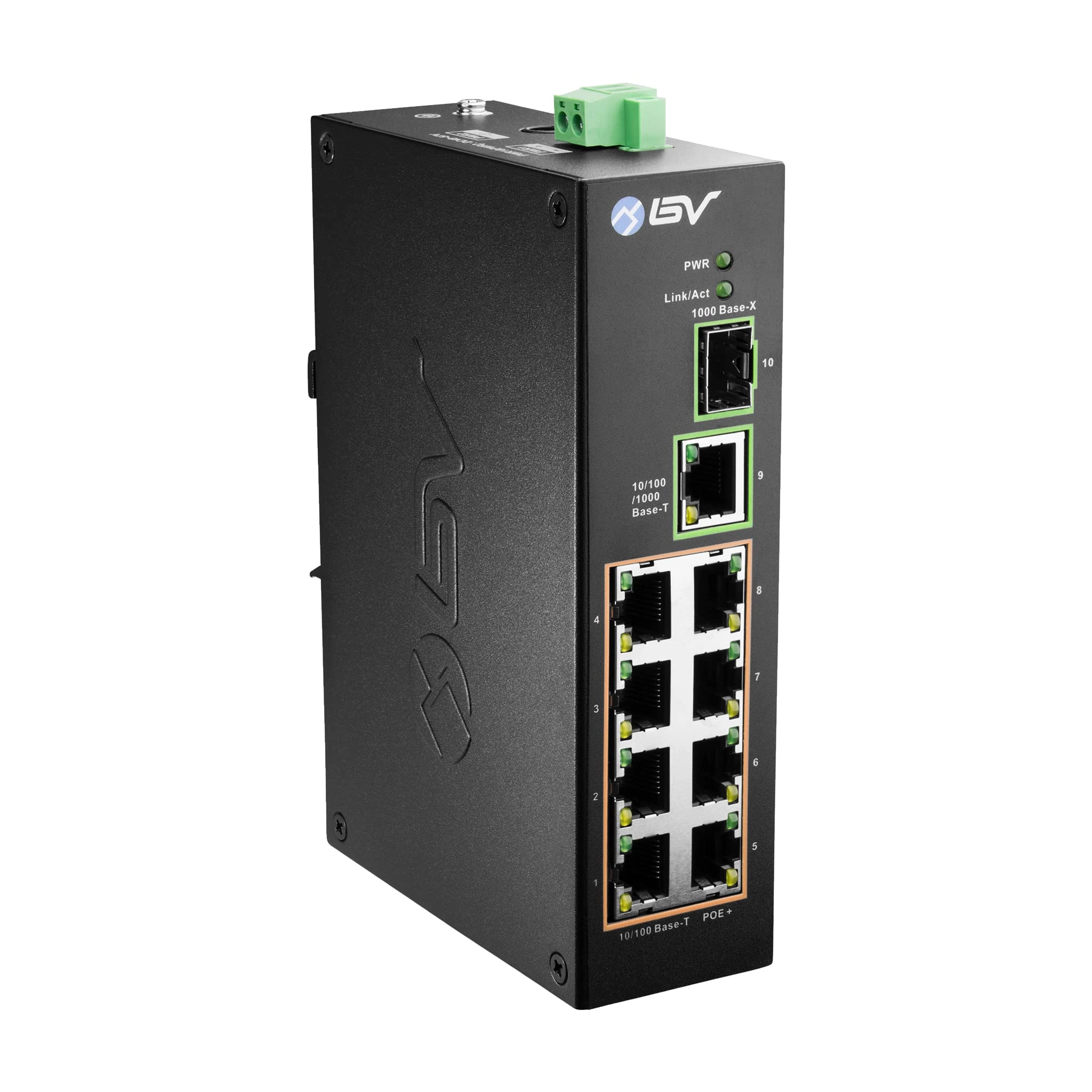 BV POE-SW802-DIN - 57V 96W 10 ports IEEE802.3af IEEE802.3at 1000Mbps