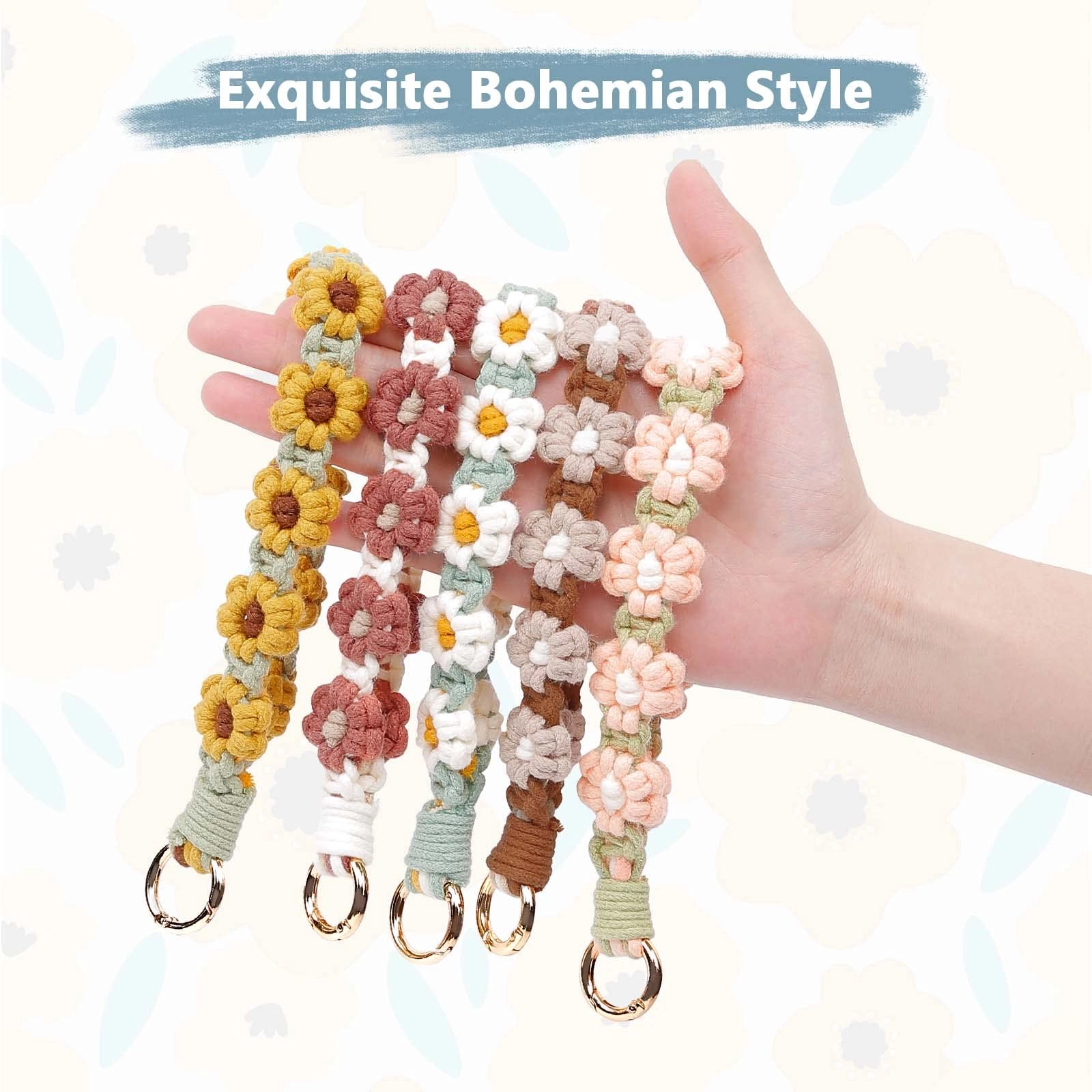 Boho Macrame Keychain - Car