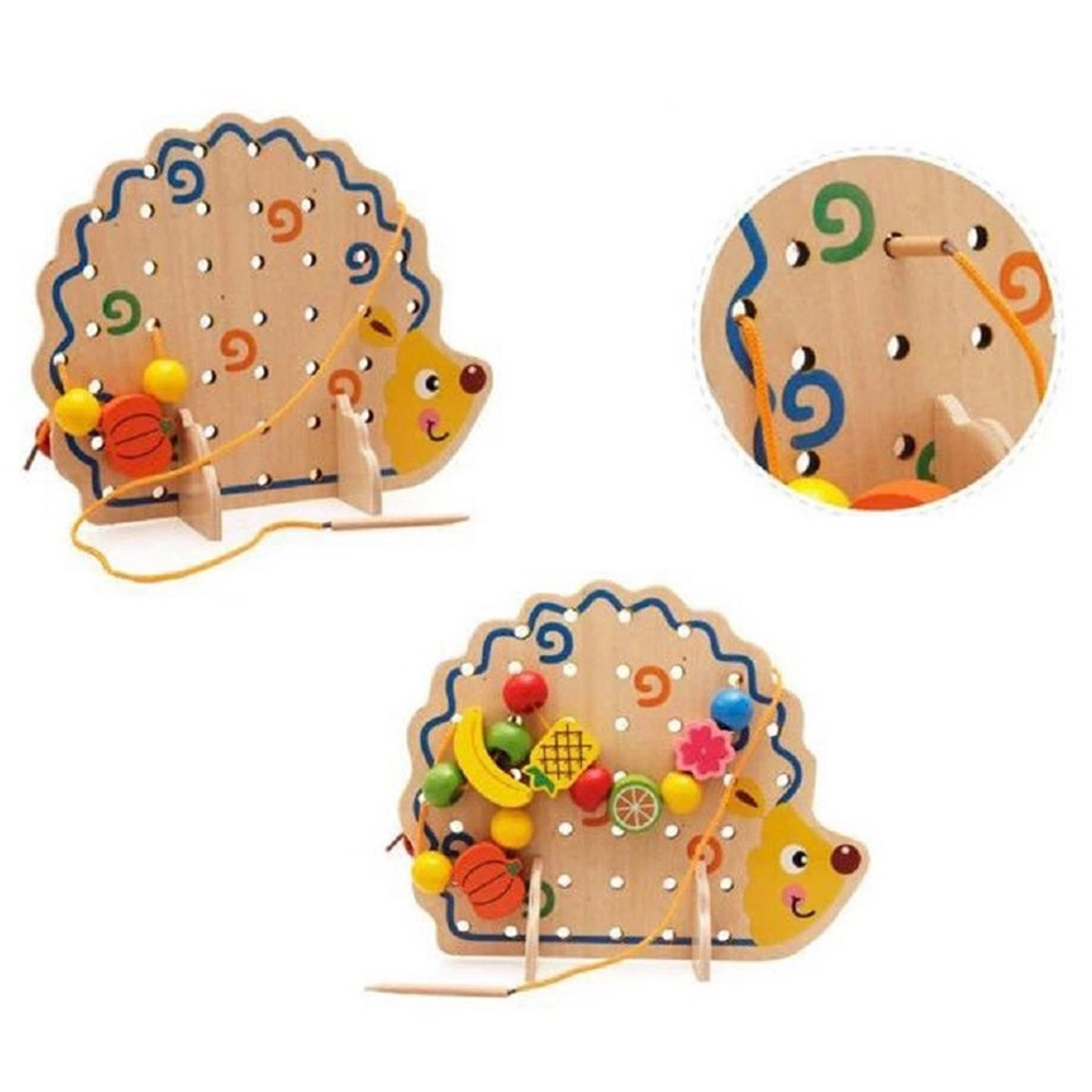 Hedgehog Bead Game - Suitable for 3 years and above around 80 wooden beads