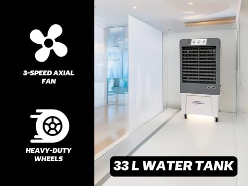 Evaporative Swamp Cooler - 2000 Cubic Feet Per Minute 33L